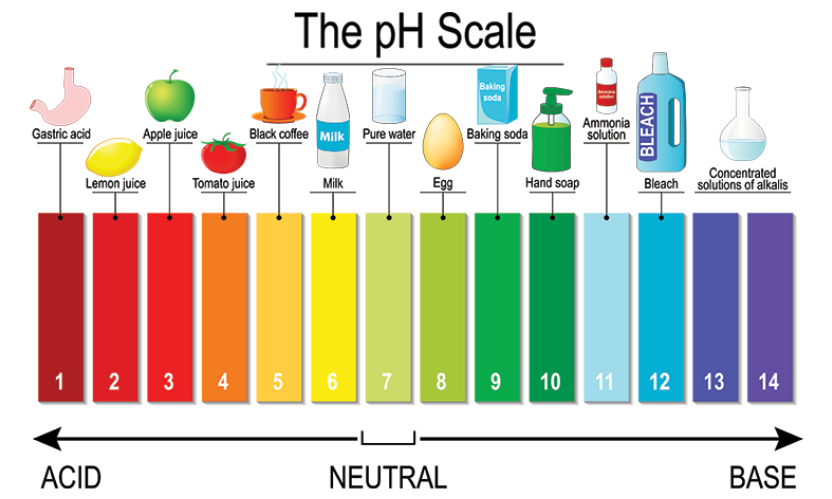 what is the ph value of distilled water and common salt solution