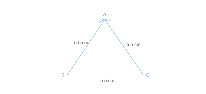 Construct An Equilateral Triangle Of Side 5 5 Cm Tutorix