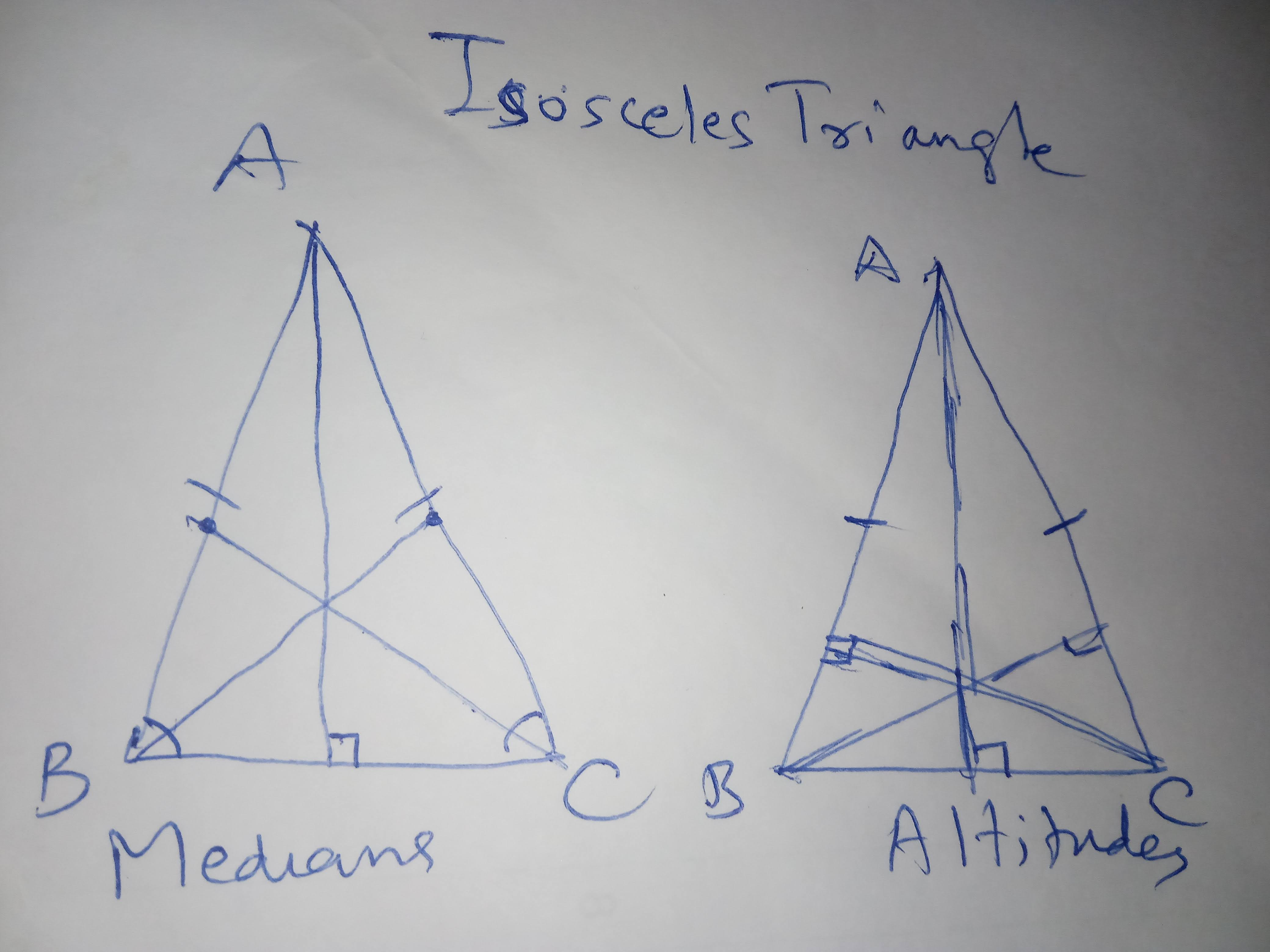 Draw an isosceles triangle Draw all of its medians Tutorix
